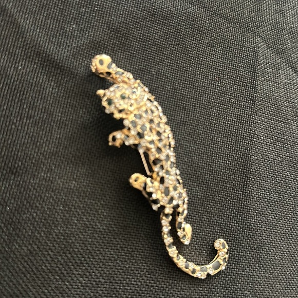 Beautiful Cougar Brooch with Rhinestone Accents - Picture 2 of 4